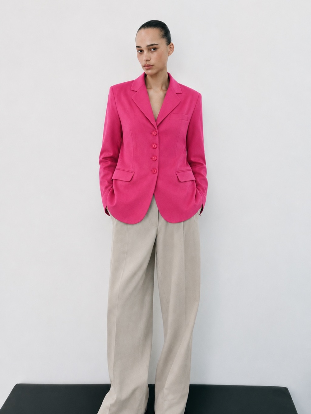 #162 🌷Cleo petites Women's Pink Blazer size S/M & Shorts